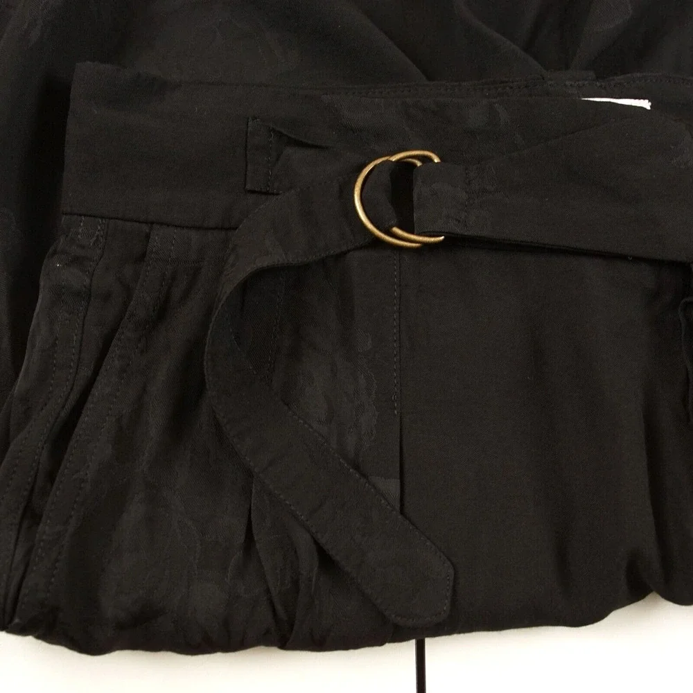 Nanushka Black Floral Jacquard Nagi Viscose Belted Shorts Unisex Sz M - Picture 7 of 10